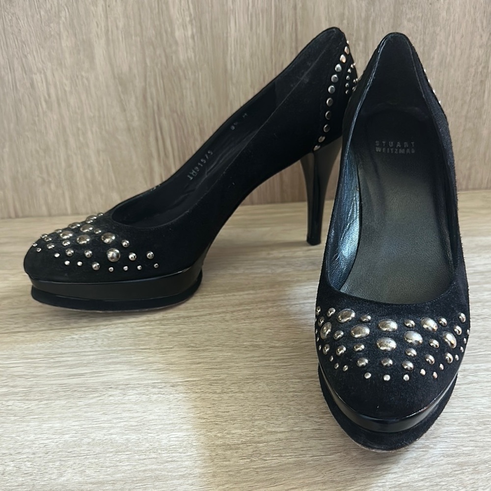 Stuart Weitzman Black Studded Women's Heels
